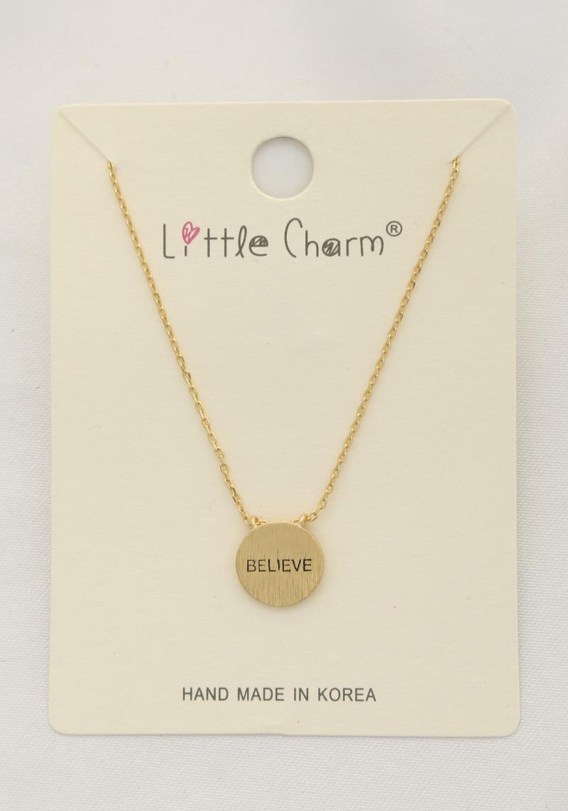 BELIEVE DISC GOLD DIPPED NECKLACE