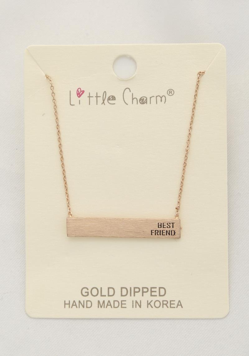 BEST FRIEND METAL BAR GOLD DIPPED NECKLACE