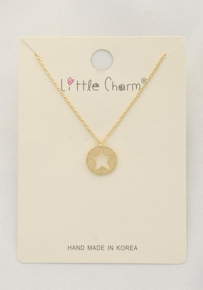 CUT OUT STAR DISC GOLD DIPPED NECKLACE