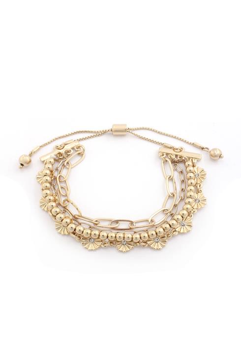 BEADED OVAL LINK LAYER BRACELET