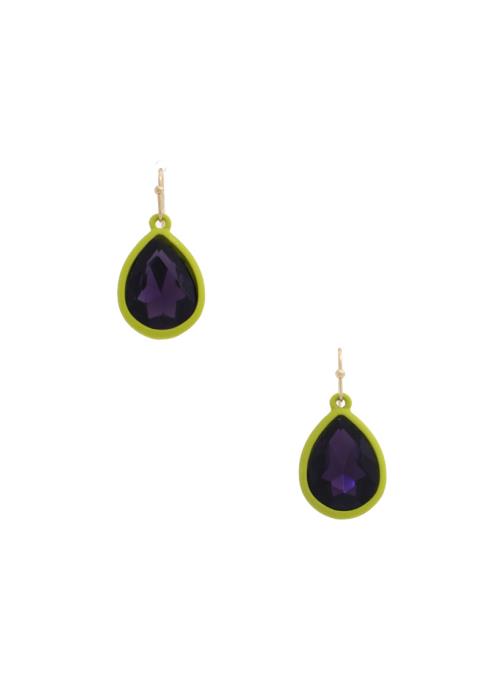 TWO TONE TEARDROP EARRING