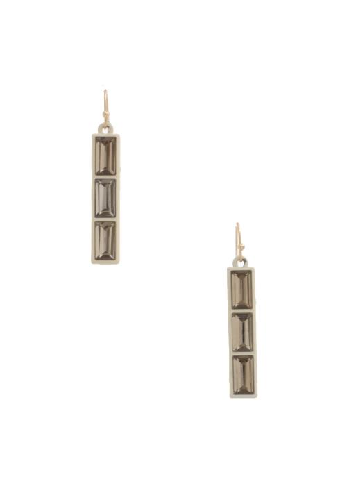 RECTANGLE CRYSTAL EARRING