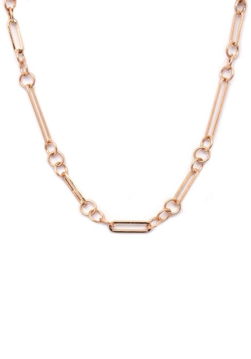 METAL LONG BAR CHAIN SIMPLE NECKLACE