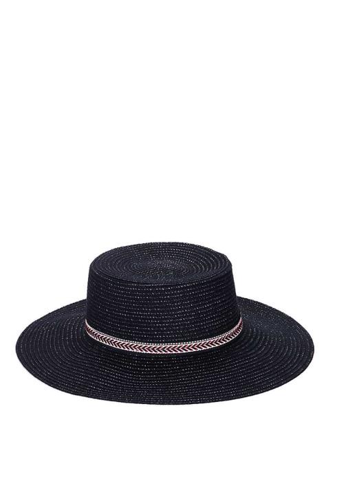 NATURAL STYLISH BLACK BOATER HAT