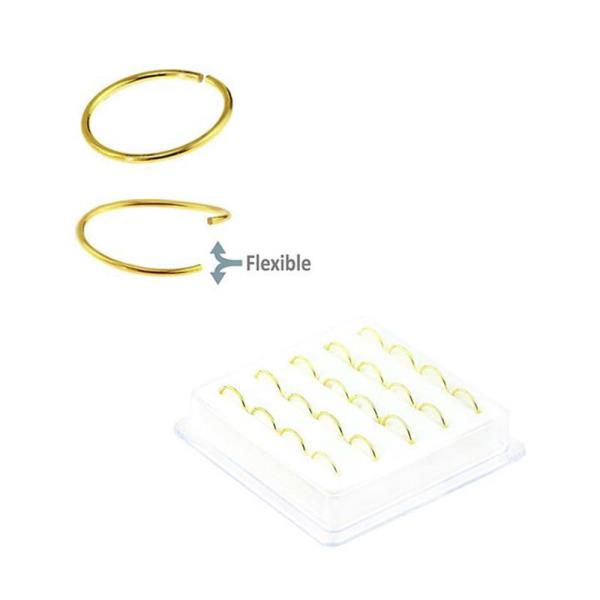 GOLD SURGICAL STEEL HOOP NOSE RING (20 PC)