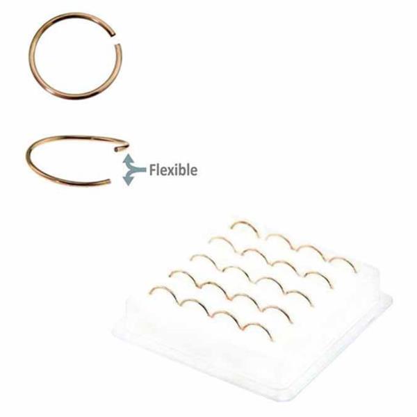 GOLD PLATED STERLING SILVER HOOP NOSE RING (20 PC)