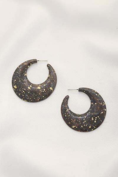 METAL OPEN CIRCLE DROP EARRING