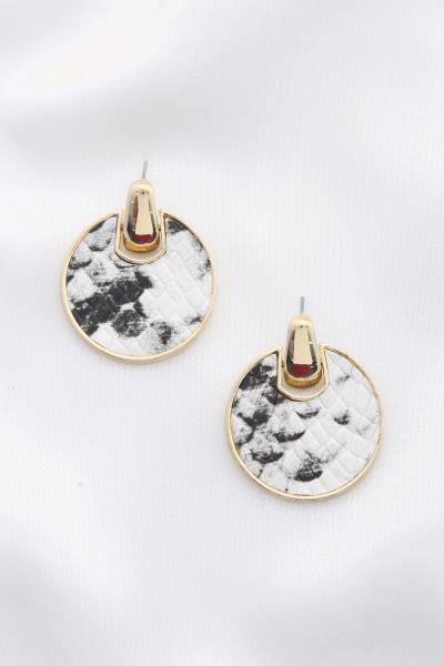 SNAKE PATTERN ROUND METAL EARRING