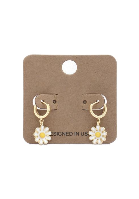 DAISY FLOWER HUGGIE EARRING