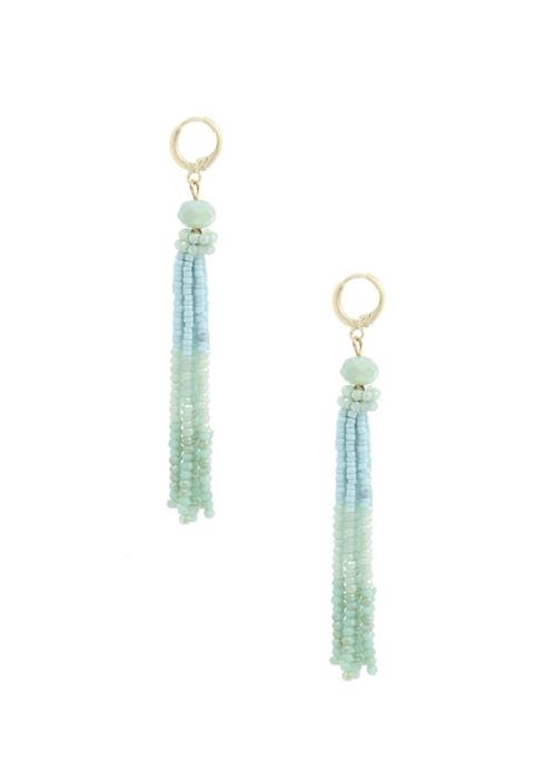 SEED BEAD STRAND HUGGIE EARRING