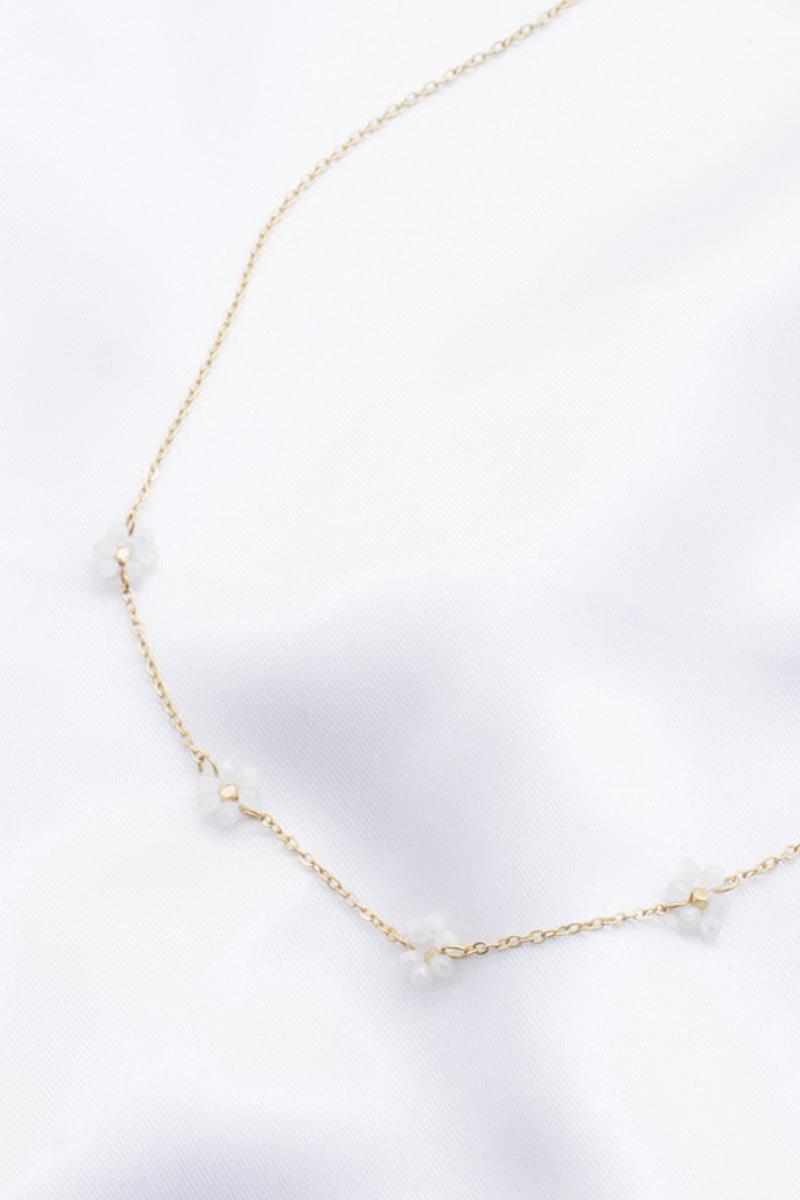 METAL PEARL FLOWER NECKLACE