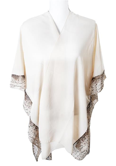 SMOOTH CLEAN TWO TONE PRINT PONCHO