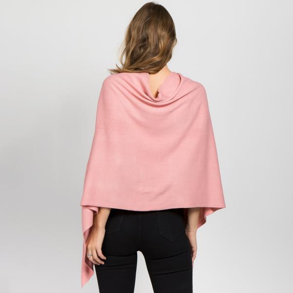 CHIC STYLISH CHENILLE SOLID COLOR PONCHO