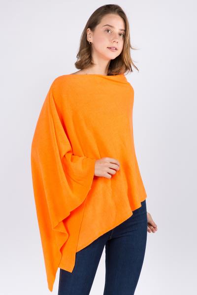 CHIC STYLISH CHENILLE SOLID COLOR PONCHO