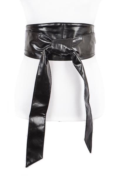 FAUX LEATHER TIE UP BELT