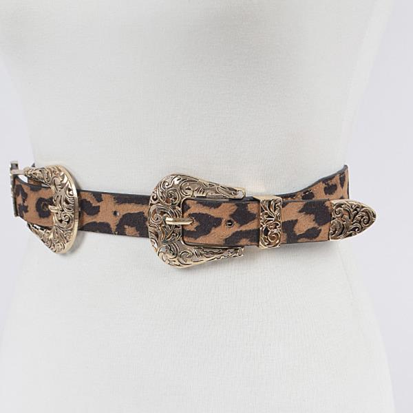 DUAL LEOPARD BUCKLE BELT.