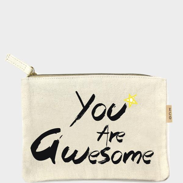 YOU ARE AWESOME CANVAS CLUTCH BAG