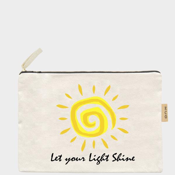 LET YOUR LIGHT SHINE CANVAS CLUTCH BAG