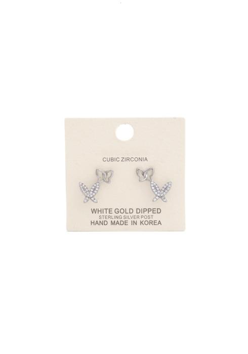 BUTTERFLY RHINESTONE METAL EARRING