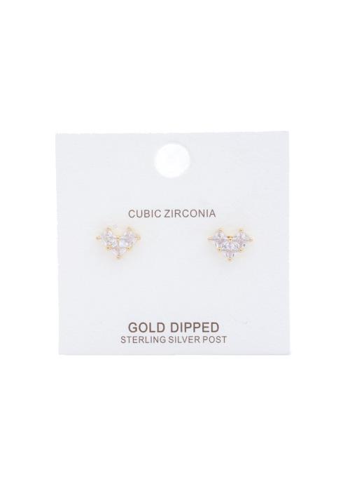 CUBIC ZIRCONIA HEART SHAPE EARRING