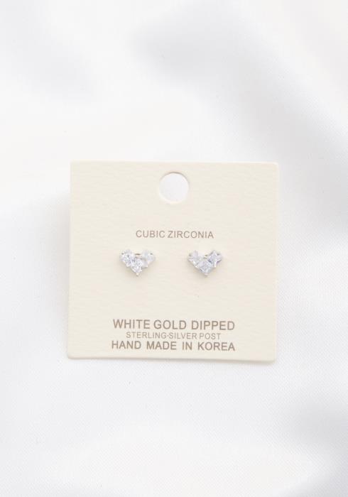 CUBIC ZIRCONIA HEART SHAPE EARRING