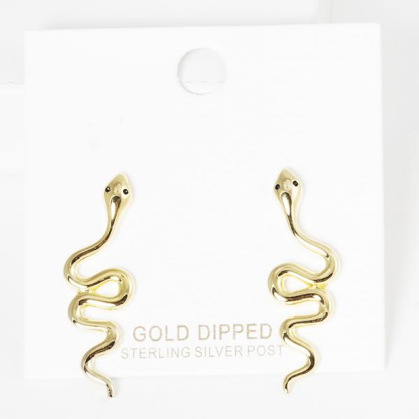 SNAKE GOLD DIPPED EARRING