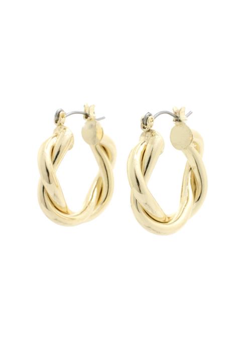 BRAIDED METAL HOOP EARRING
