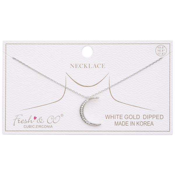 CRESCENT MOON CHARM GOLD DIPPED NECKLACE