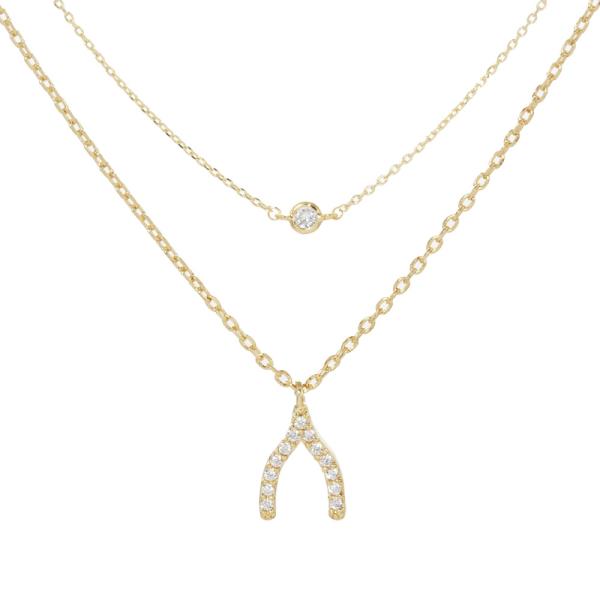 GOLD DIPPED CZ PENDANT NECKLACE