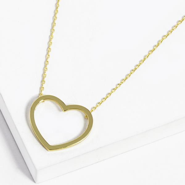 GOLD DIPPED HEART PENDANT NECKLACE