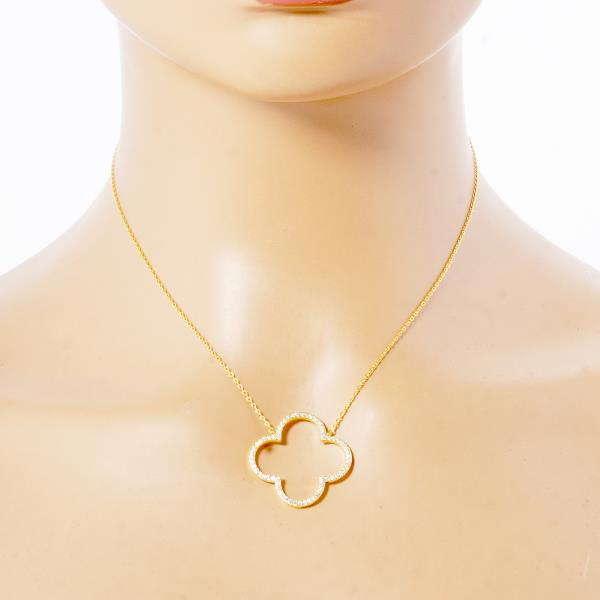 GOLD DIPPED WIDE MOROCCAN SHAPE PENDANT NECKLACE