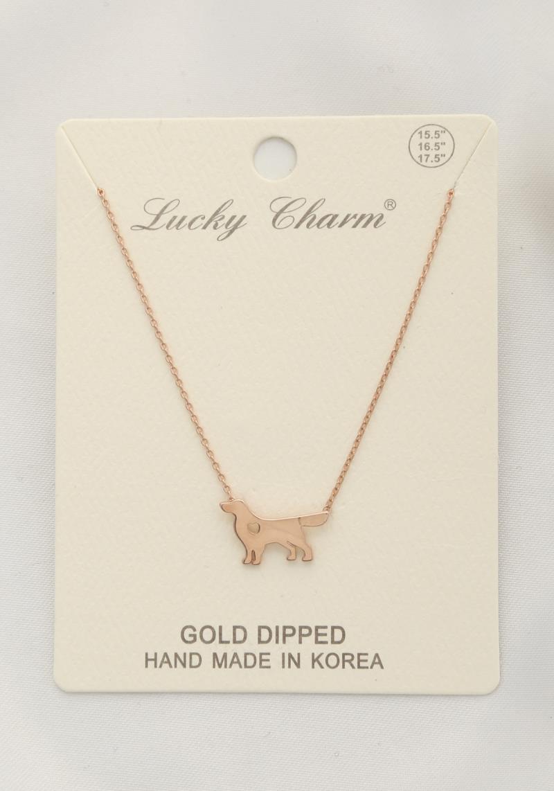 DOG CHARM GOLD DIPPED NECKLACE