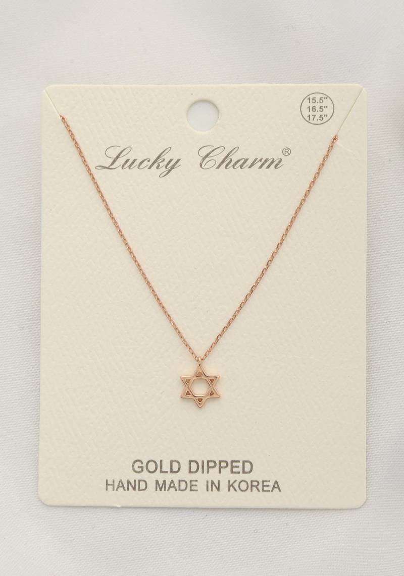 STAR OF DAVID CHARM GOLD DIPPED NECKLACE