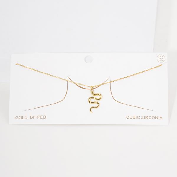 GOLD DIPPED SNAKE CHARM NECKLACE