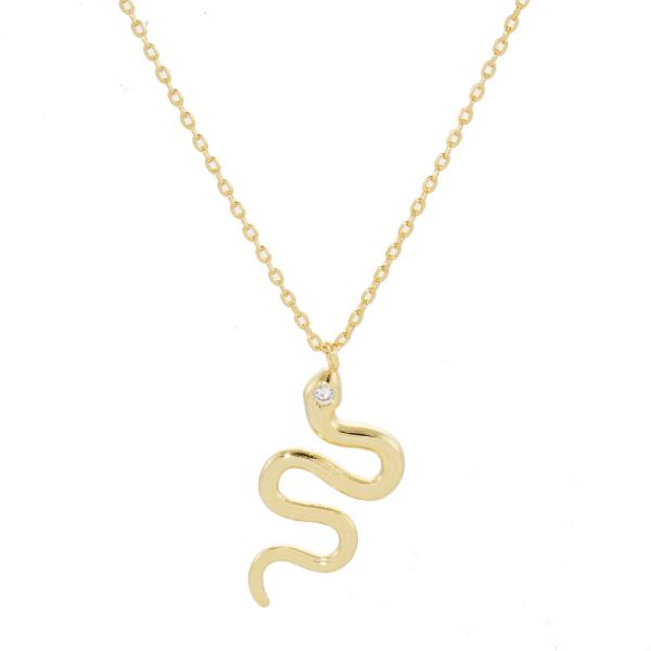 GOLD DIPPED SNAKE CHARM NECKLACE