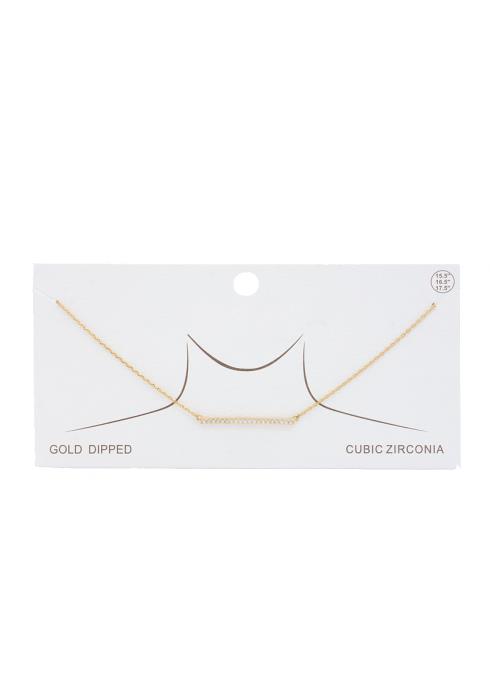 RHINESTONE BAR GOLD DIPPED NECKLACE