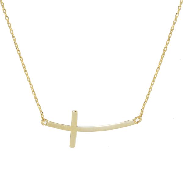 GOLD DIPPED CROSS DAINTY NECKLACE