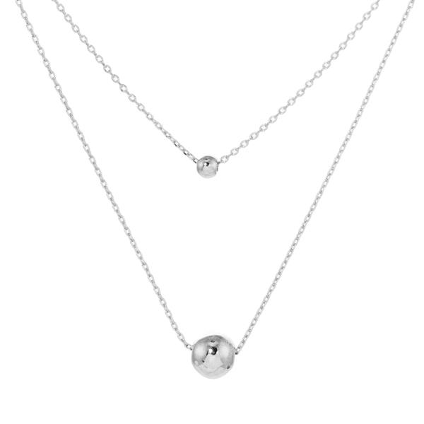 DOUBLE BALL BEAD LAYERED NECKLACE