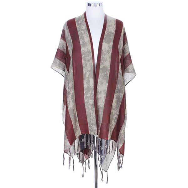 AMERICAN FLAG SHEER COVER UP PONCHO
