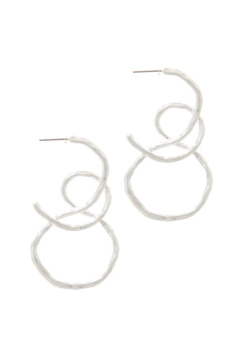 HAMMERED METAL DROP EARRING