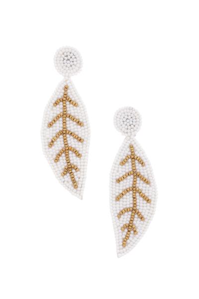 SEED BEAD LEAF SHAPE DROP EARRING
