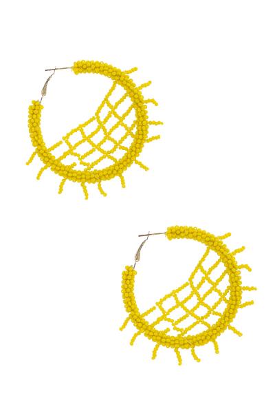 SEED BEAD HOOP EARRING
