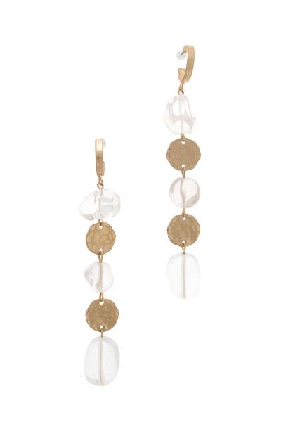 HAMMERED COIN BEADED DROP EARRING