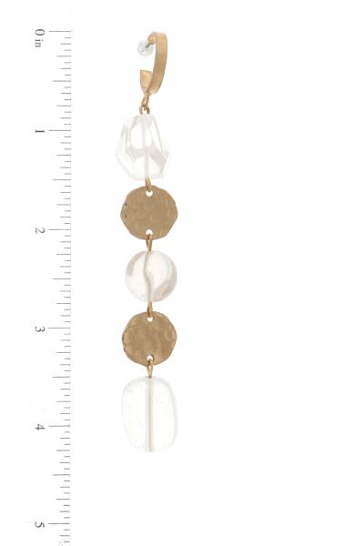 HAMMERED COIN BEADED DROP EARRING