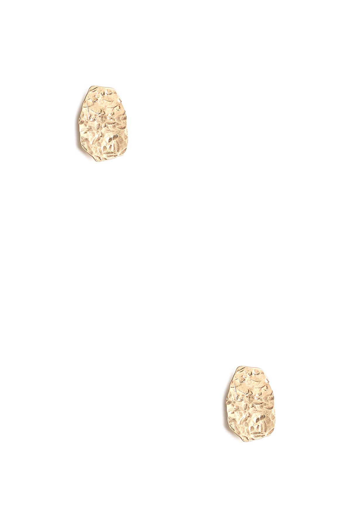 OVAL SHAPED TEXTURE METAL EARRING
