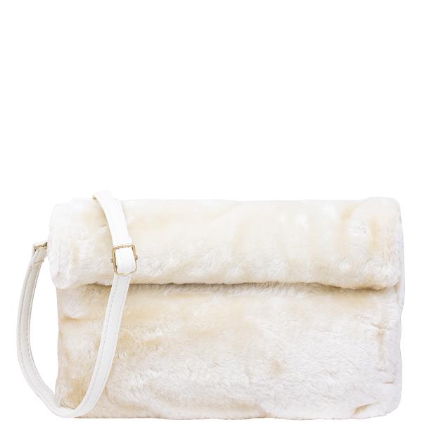 ALL OVER FUR FLAP CROSSBODY BAG