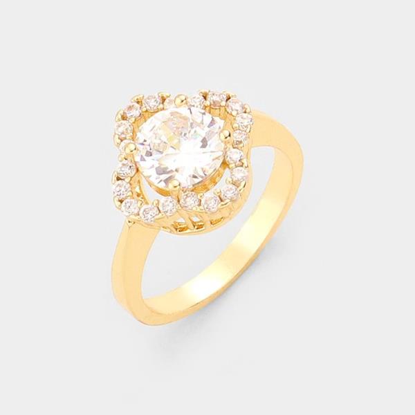 GOLD DIPPED CZ STONE RING