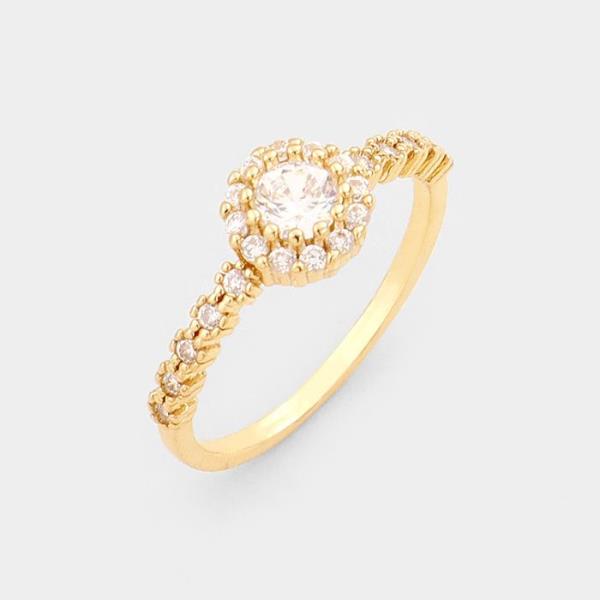 GOLD DIPPED CZ STONE RING