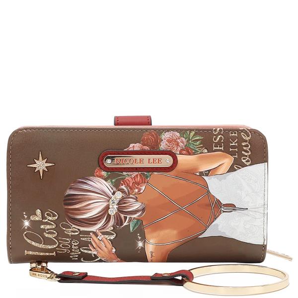 NICOLE LEE SIGNATURE RFID BIFOLD WALLET WRISTLET