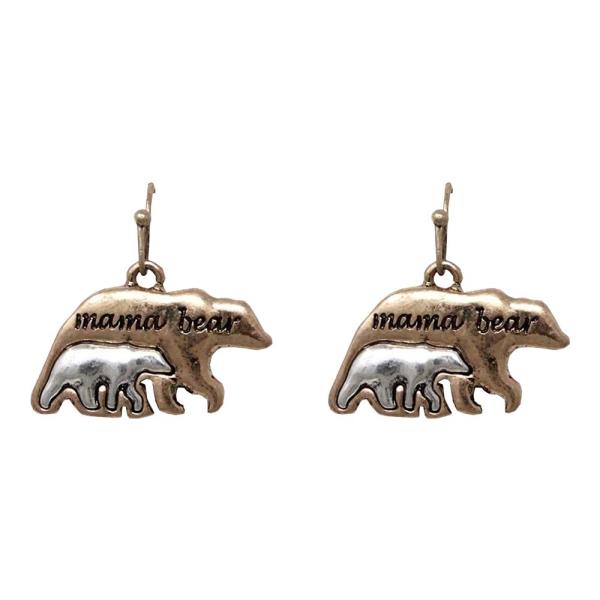 WESTERN MAMA BEAR DANGLE EARRING